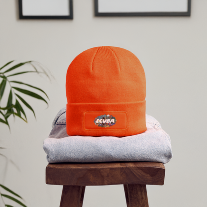 Retro Scuba Collage Beanie - neon orange