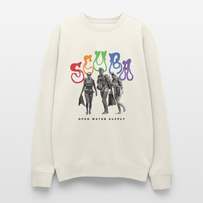 Retro Rainbow Trio Oversized Crewneck - ivory