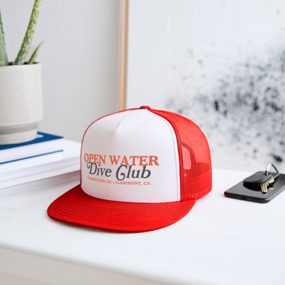 Dive Club Trucker Hat - white/red