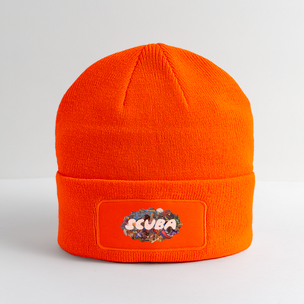 Retro Scuba Collage Beanie - neon orange