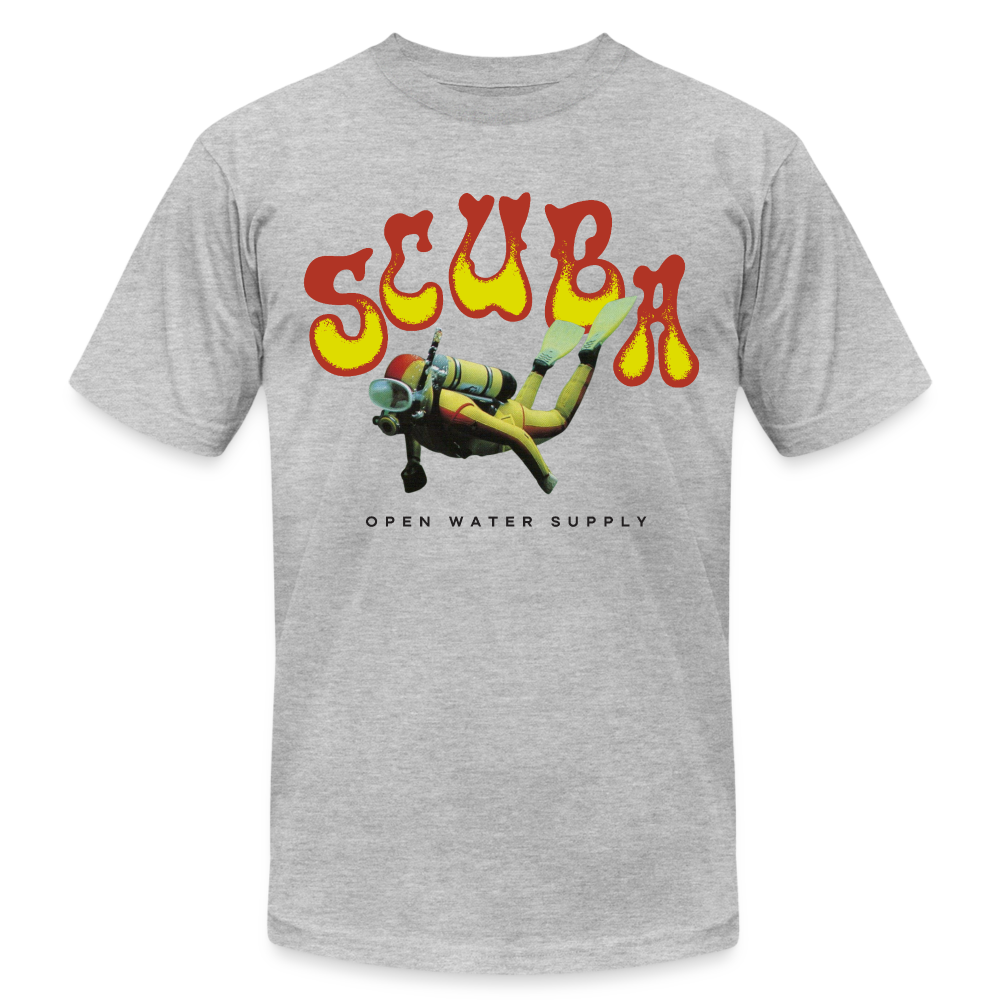 Retro Red & Yellow Neoprene T-Shirt - heather gray