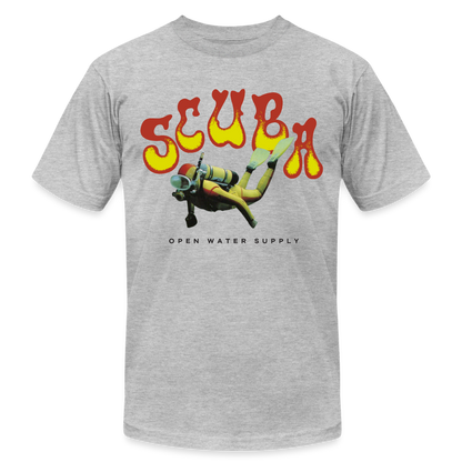 Retro Red & Yellow Neoprene T-Shirt - heather gray