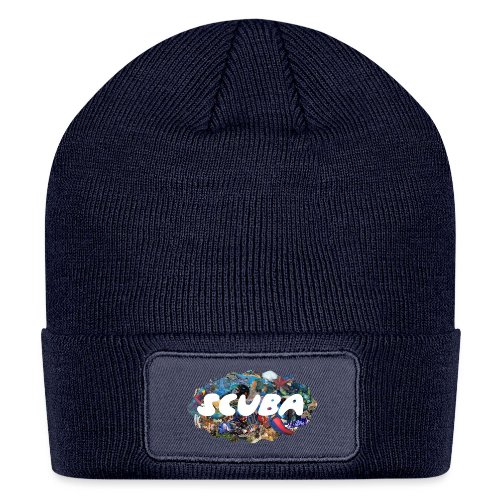 Retro Scuba Collage Beanie - navy