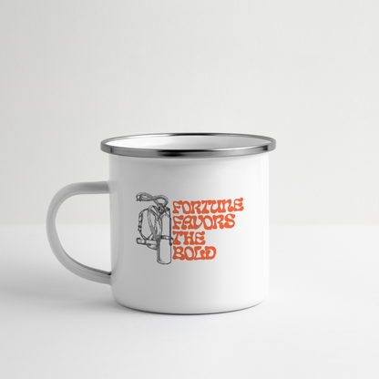 Fortune Favors the Bold Camper Mug - white