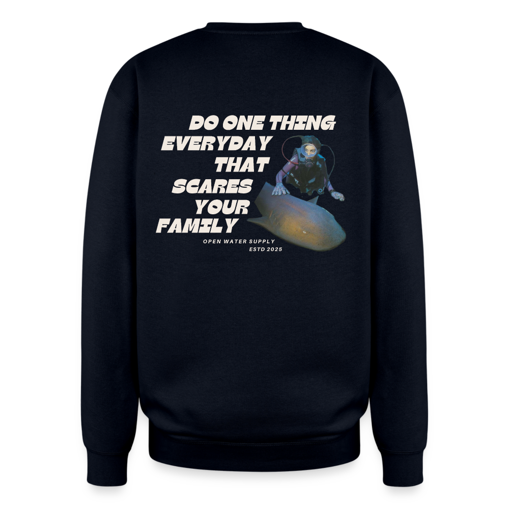 Scare Your Family Oversized Crewneck - navy