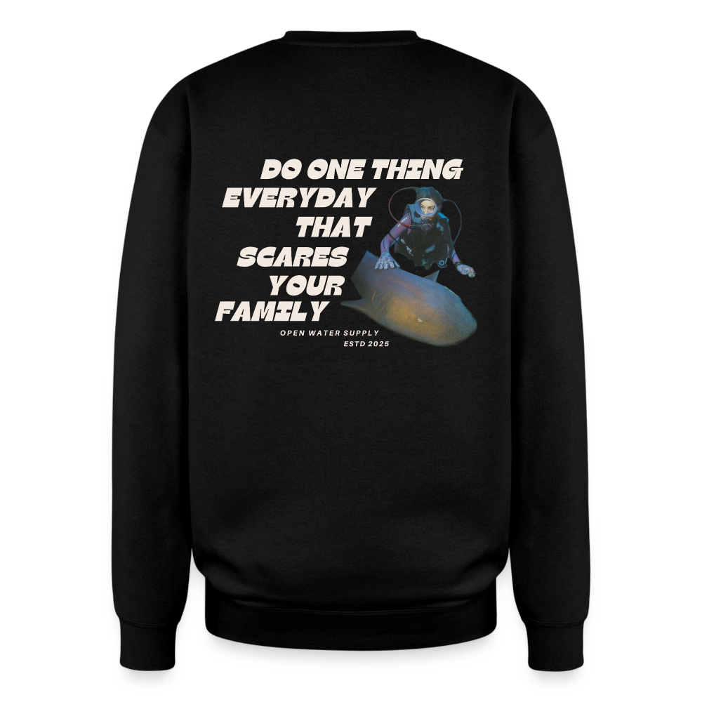 Scare Your Family Oversized Crewneck - black