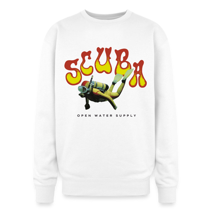 Retro Red & Yellow Neoprene Oversized Crewneck - white