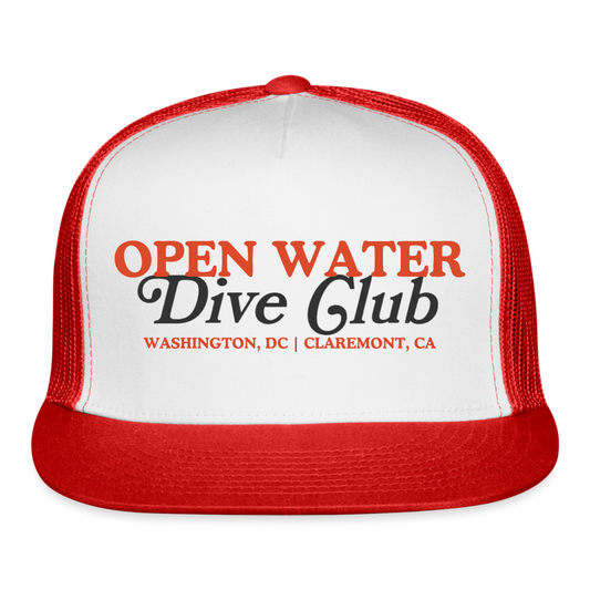 Dive Club Trucker Hat - white/red