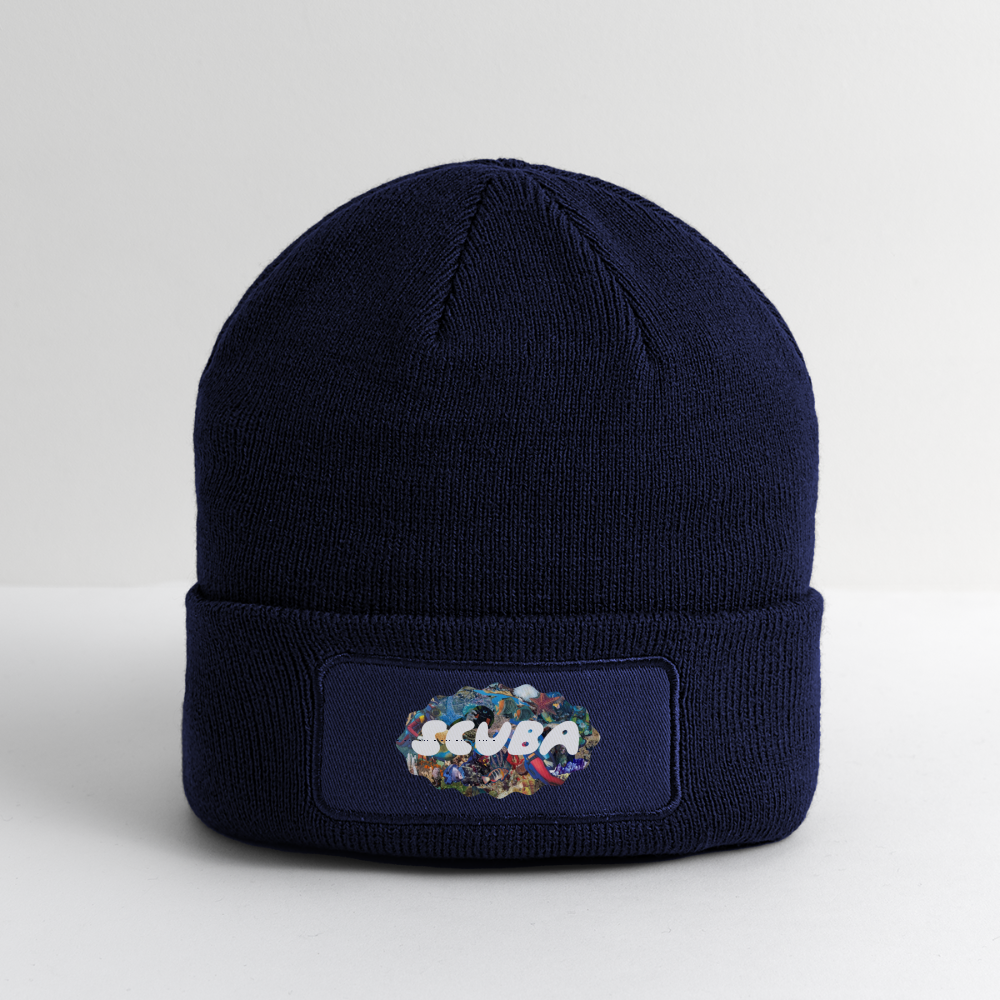 Retro Scuba Collage Beanie - navy