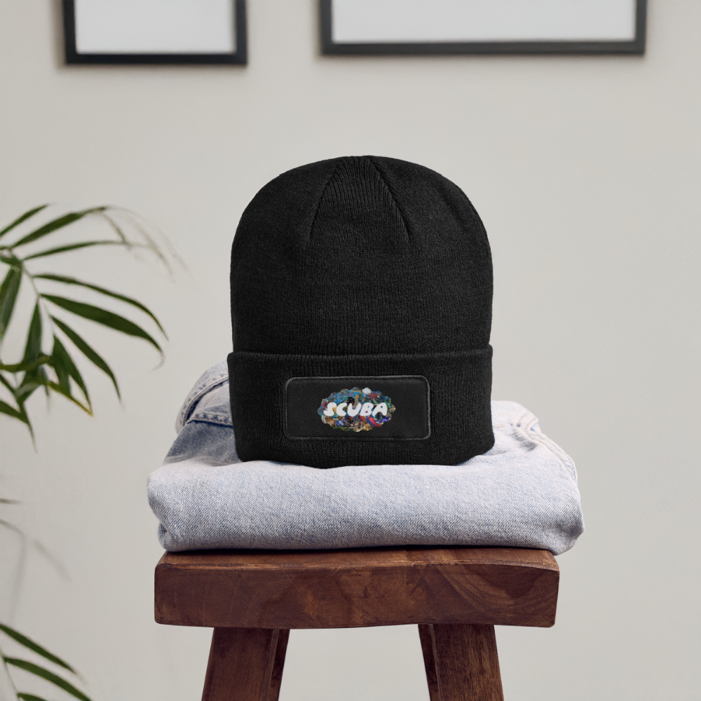 Retro Scuba Collage Beanie - black