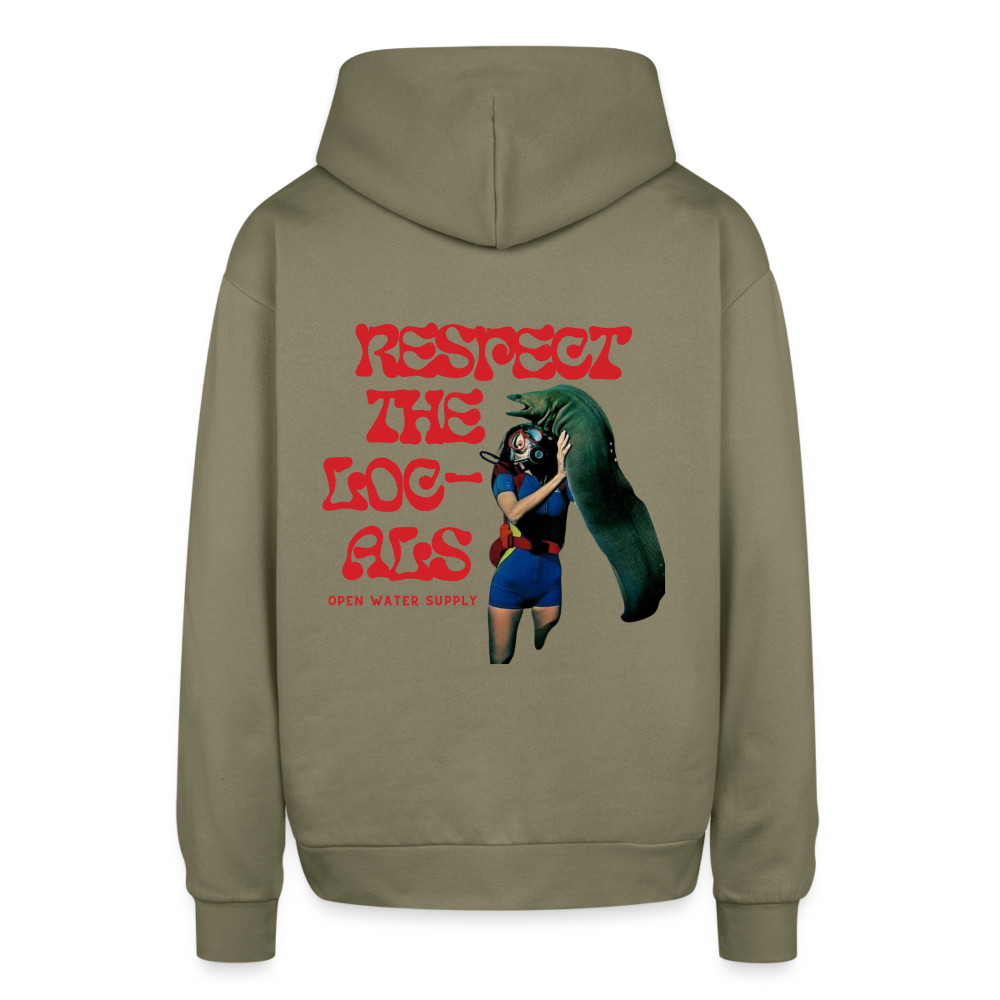 Respect the Locals Oversized Hoodie - olive