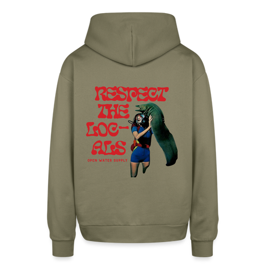 Respect the Locals Oversized Hoodie - olive