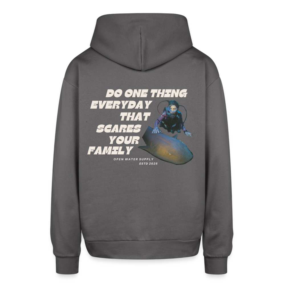 Scare Your Family Oversized Hoodie - graphite gray