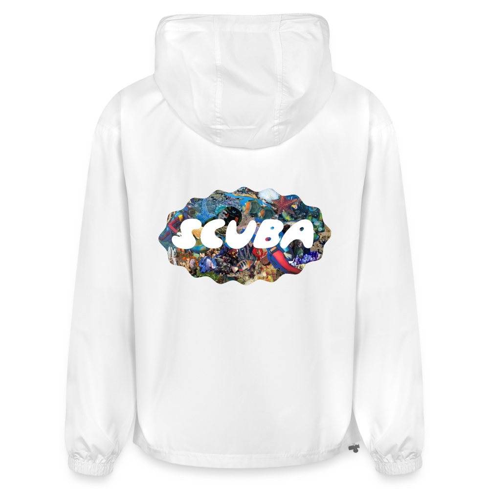 Retro Scuba Collage Windbreaker - white