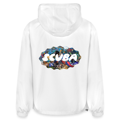 Retro Scuba Collage Windbreaker - white