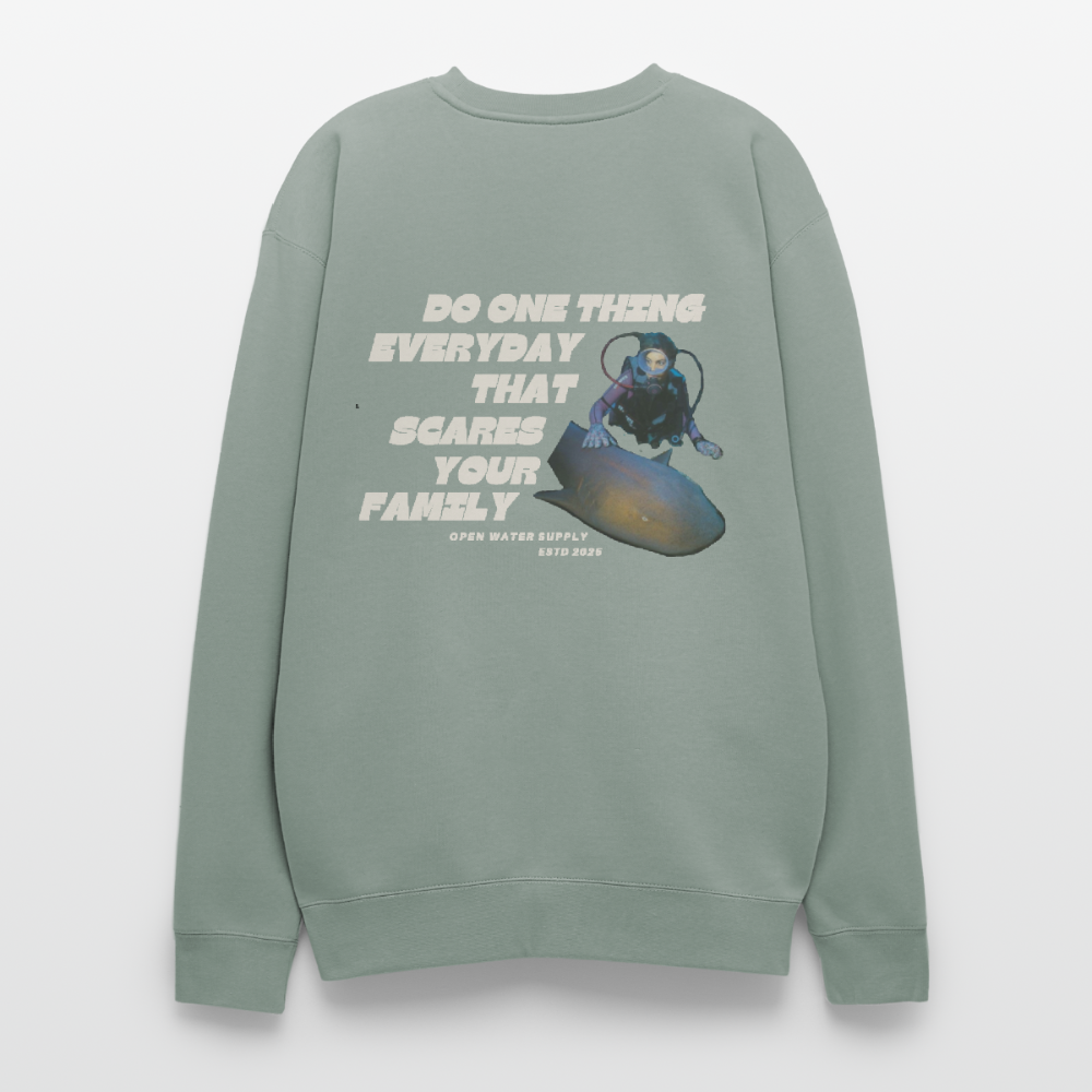 Scare Your Family Oversized Crewneck - sage