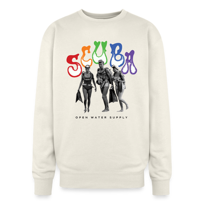 Retro Rainbow Trio Oversized Crewneck - ivory