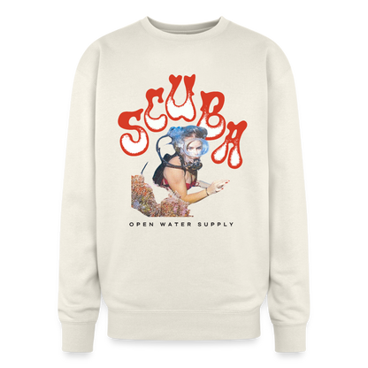 Retro Red Scuba Girl Crewneck Sweatshirt - ivory