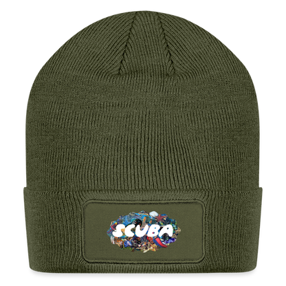 Retro Scuba Collage Beanie - olive