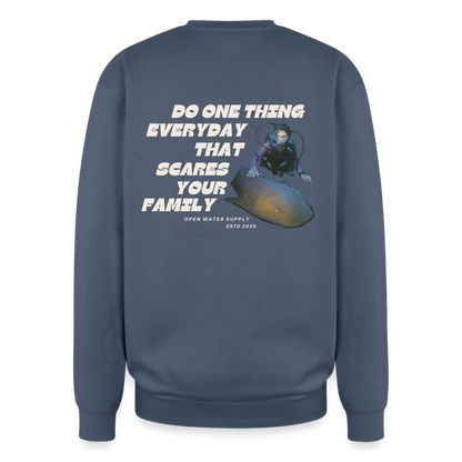 Scare Your Family Oversized Crewneck - stone blue