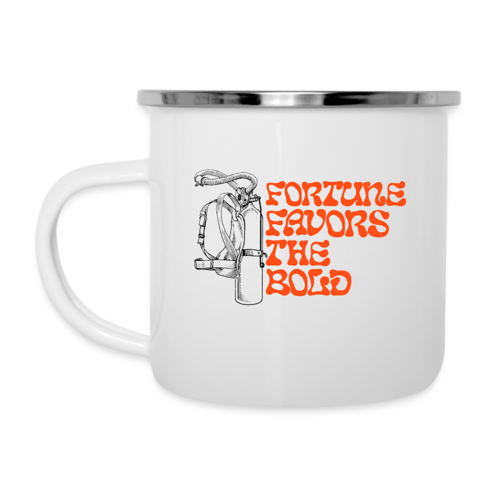 Fortune Favors the Bold Camper Mug - white