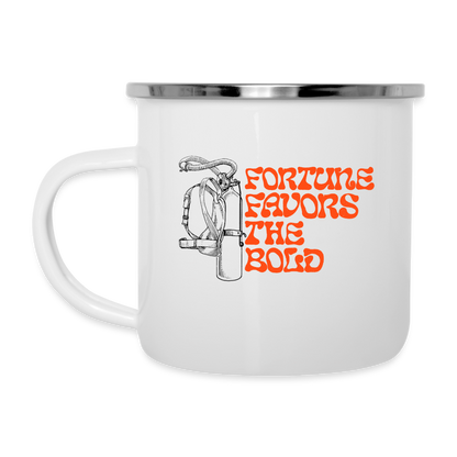 Fortune Favors the Bold Camper Mug - white