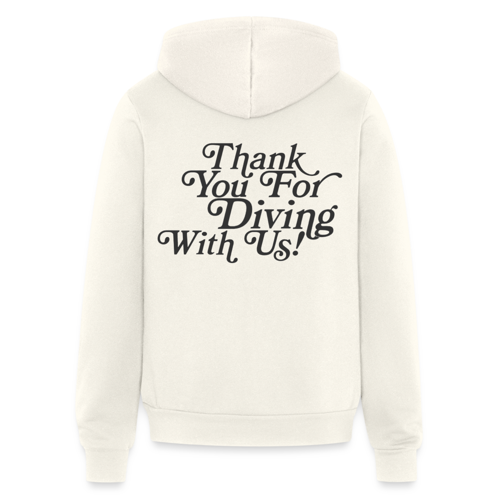 Thank You For Diving With Us Full Zip Hoodie - vintage white