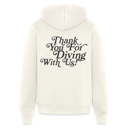 Thank You For Diving With Us Full Zip Hoodie - vintage white