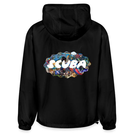 Retro Scuba Collage Windbreaker - black