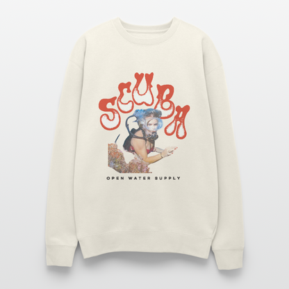 Retro Red Scuba Girl Crewneck Sweatshirt - ivory