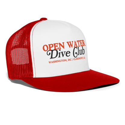 Dive Club Trucker Hat - white/red