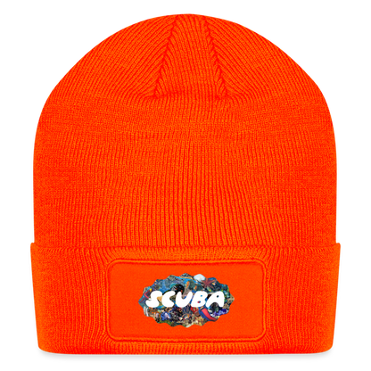 Retro Scuba Collage Beanie - neon orange