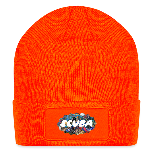 Retro Scuba Collage Beanie - neon orange