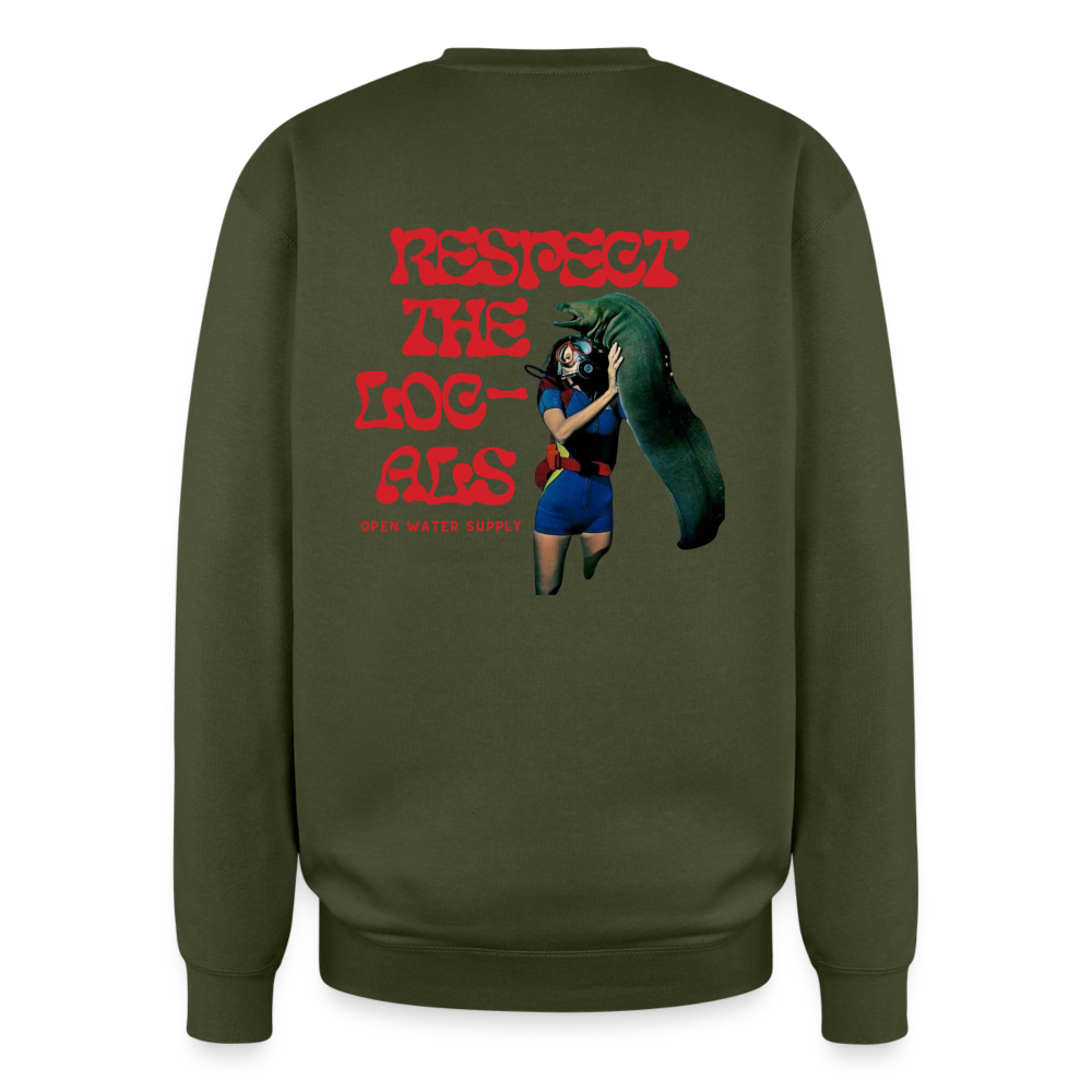 Respect the Locals Oversized Crewneck - olive green