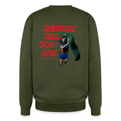 Respect the Locals Oversized Crewneck - olive green