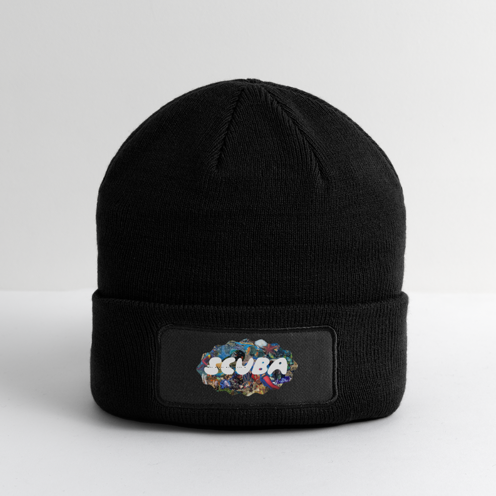 Retro Scuba Collage Beanie - black