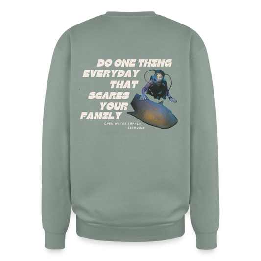 Scare Your Family Oversized Crewneck - sage