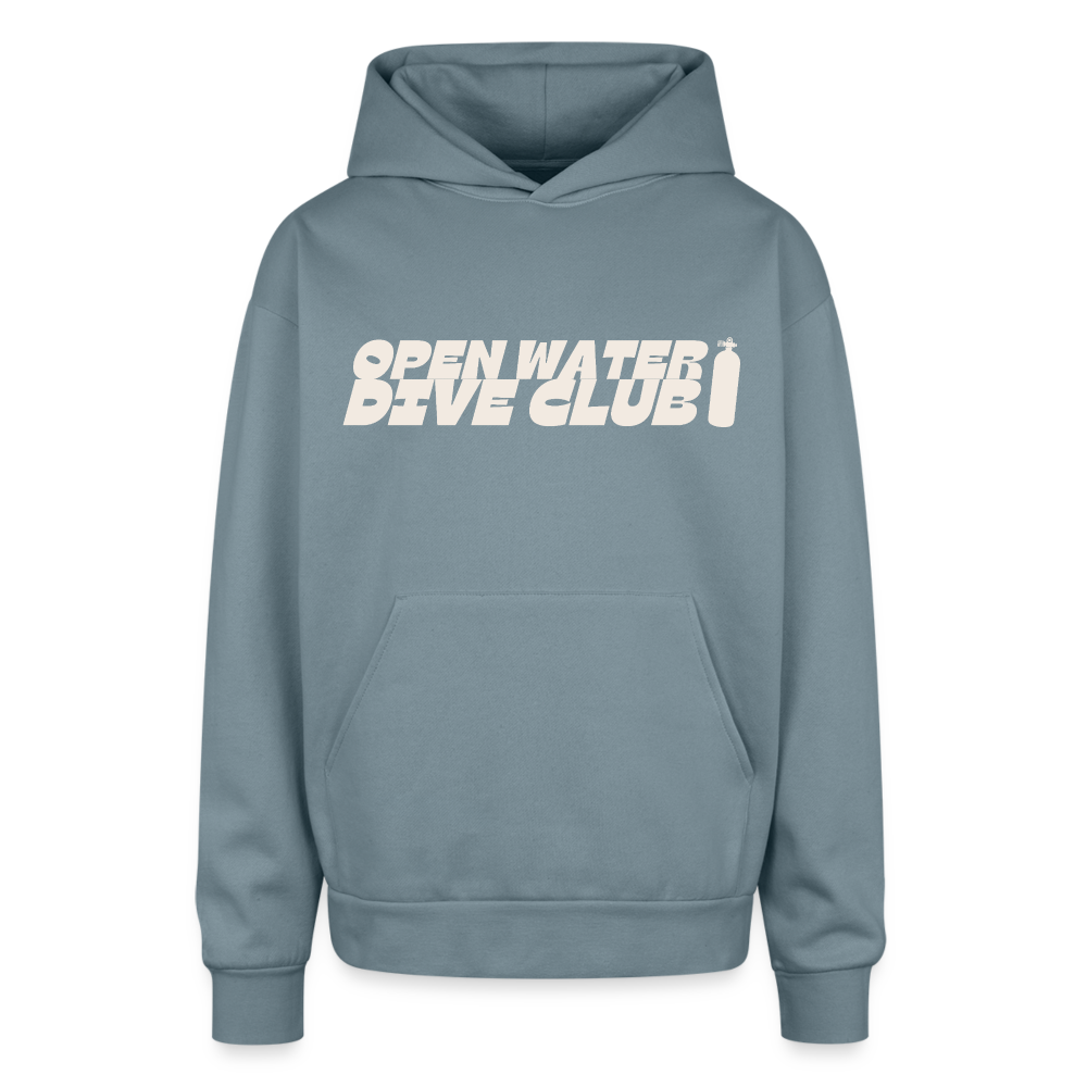 Scare Your Family Oversized Hoodie - stone blue