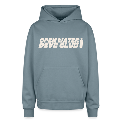 Scare Your Family Oversized Hoodie - stone blue