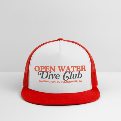 Dive Club Trucker Hat - white/red