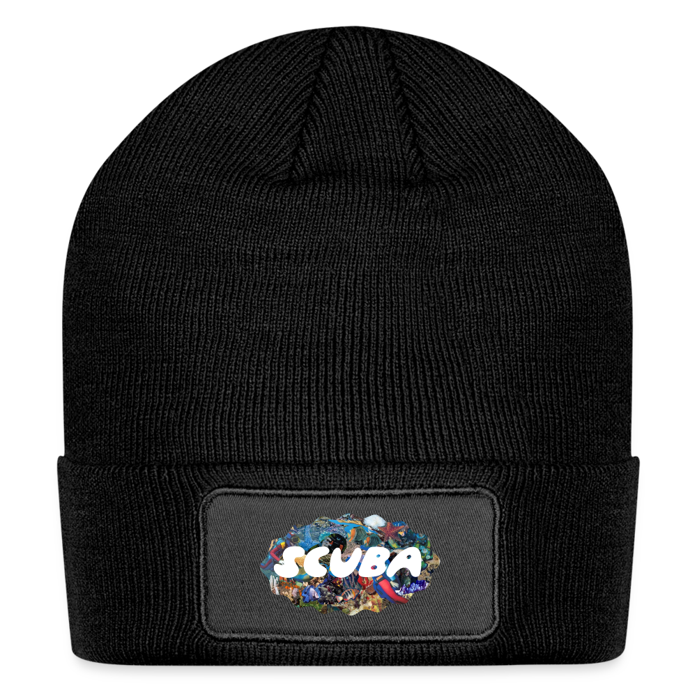 Retro Scuba Collage Beanie - black